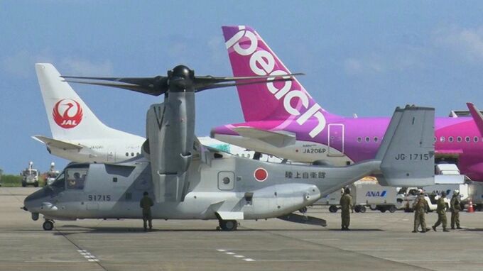 陸自オスプレイが沖縄の空を日米共同訓練で初飛行　「断じて認めない」市民らは飛行へ抗議の声|TBS NEWS DIG