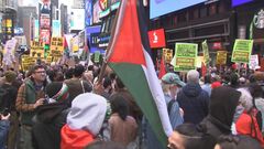 パレスチナ支持者が集会「イスラエルによる抑圧から解放される時が来た」　イスラエル支持者と非難の応酬も　アメリカ・ニューヨーク| TBS CROSS DIG with Bloomberg