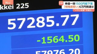 “イラン攻撃ショック”で株価がみるみる下がり…日経平均株価一時1500円超下落　6万円目前も中東情勢に反応　今後の値動きに影響は？| TBS CROSS DIG with Bloomberg