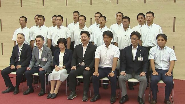 明豊高校野球部、甲子園ベスト16入りを別府市長に報告 大分|TBS NEWS DIG