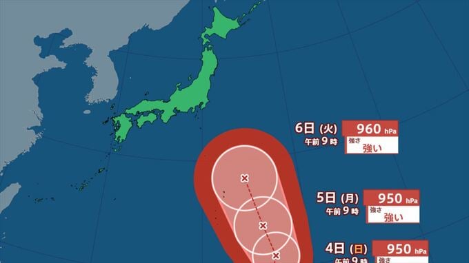 【台風情報】台風27号が発生　最大瞬間風速60 m/s 、中心気圧950 hPaの強い勢力で小笠原近海に接近か　【進路予想・雨と風のシミュレーション】|TBS NEWS DIG