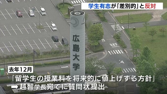 学生有志「留学生限定の値上げは差別的」　広島大学留学生の授業料値上げ方針で表明|TBS NEWS DIG