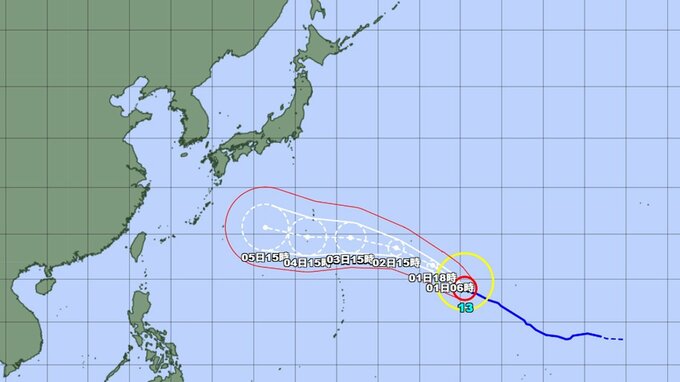 【台風情報】猛烈な台風13号(ドルフィン)は今どこに？ 最大瞬間風速80m/s予報　小笠原近海→日本の南へ　進路予想を詳しく　今後の全国の天気を画像で　気象庁　|　山形のニュース│TUYテレビユー山形