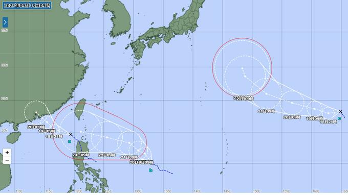 【トリプル台風か】熱帯低気圧＝台風のたまごが３つ　19日までに台風へ発達予想　今後の予想進路は？|TBS NEWS DIG
