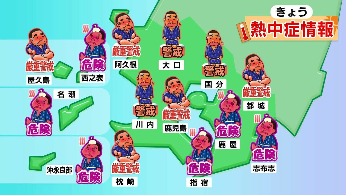 奄美地方に熱中症警戒アラート　鹿児島県内で今年初の発表「危険な暑さに」