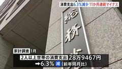 今年1月の消費支出は6.3%↓　11か月連続でマイナス　物価高の影響か| TBS CROSS DIG with Bloomberg