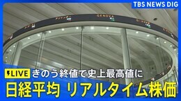 【リアルタイム株価】きのう終値で約3週間ぶり最高値 日経平均株価 午前の値動きは?|TBS NEWS DIG