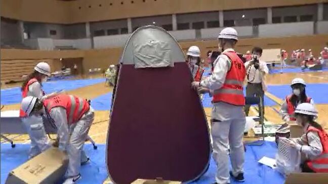 梅雨の大雨シーズン前に避難所開設の訓練　千曲市の職員がスムーズな設営や運営方法の手順を確認　アルファ米使った炊き出しの訓練も|TBS NEWS DIG