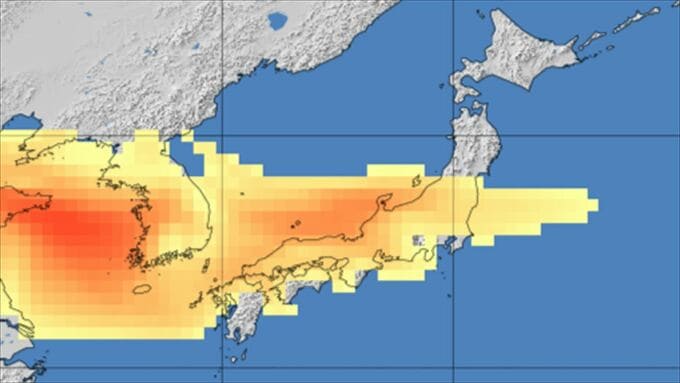 【黄砂情報】黄砂が飛来か　九州、中国、四国、近畿、東海、北陸、関東周辺は16日から予測図に黄色い帯　【黄砂のシミュレーション】　|　山梨のニュース | ＵＴＹテレビ山梨