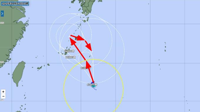 【台風情報】台風24号(クロヴァン)は“Uターン停滞”か　4日にかけ奄美・沖縄接近へ　湿った空気で本州も大雨警戒【最新進路】|TBS NEWS DIG