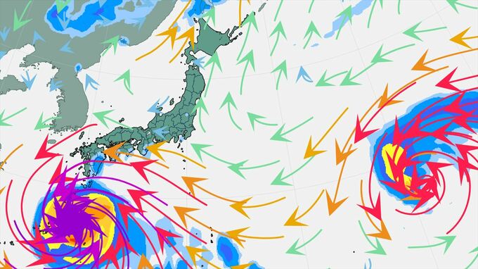 【ダブル台風】台風13号の影響で沖縄、奄美、九州南部で8日にかけ大気の状態が非常に不安定　激しい雨や非常に激しい雨が降り、大雨となる所が　台風15号は9日から日本の東に接近か【進路予想・雨と風のシミュレーション】　|　山梨のニュース | ＵＴＹテレビ山梨