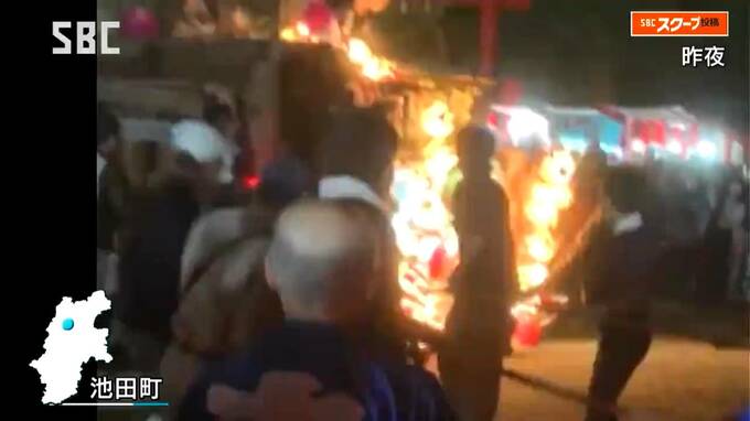 「いつもよりちょっと勢いが強いと感じた」池田町の神社の祭りで山車が横転　乗っていた小中学生5人がけが　山車は高さ約4メートル　長野　|　SBC NEWS | 長野のニュース | SBC信越放送