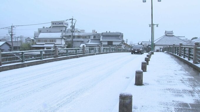 新春の日田市内がうっすらと雪化粧　3日朝にかけて中部・北部・西部の山地と平地で大雪に注意　大分|TBS NEWS DIG