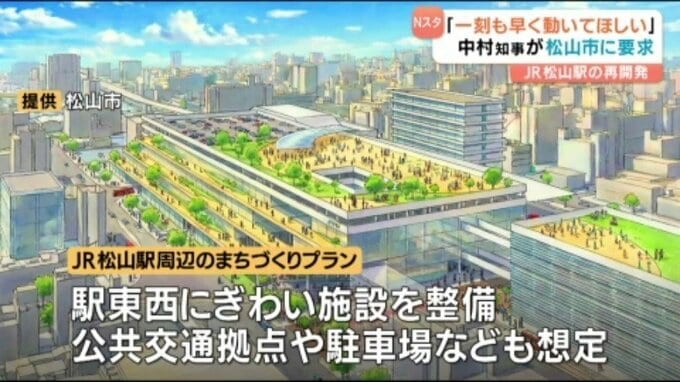 「ダラダラ検討は避けて」 松山市が発表したＪＲ松山駅周辺のまちづくりプランに中村知事が注文|TBS NEWS DIG