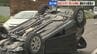 衝突した乗用車2台が大破し横転、1台は路外へ…運転の男女2人が負傷し病院搬送　北海道苫小牧市・国道36号　|　北海道のニュース｜HBC北海道放送