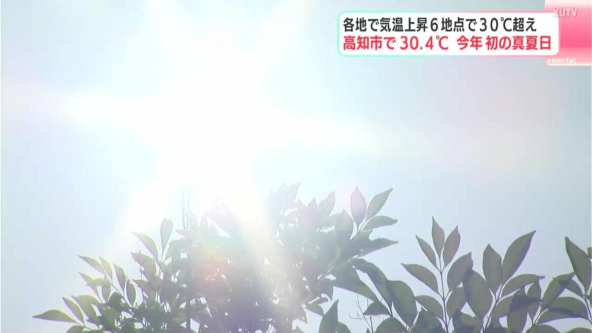 6地点で30℃超え　各地で気温上昇　高知市で30.4℃　2026年初の真夏日