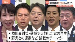 5人の争いか…各候補が視察・座談会で支持を訴え 自民党総裁選が22日告示 物価高対策・党の再生・野党との連携などテーマに| TBS CROSS DIG with Bloomberg