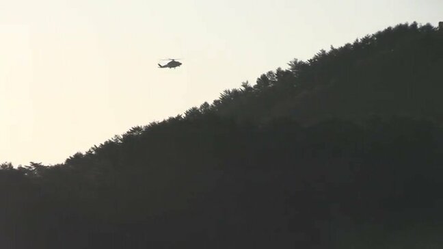 【大槌町山林火災】早朝からヘリによる調査 現場には複数の熱源残る クマの姿も確認 消火隊の投入見送り 岩手|TBS NEWS DIG