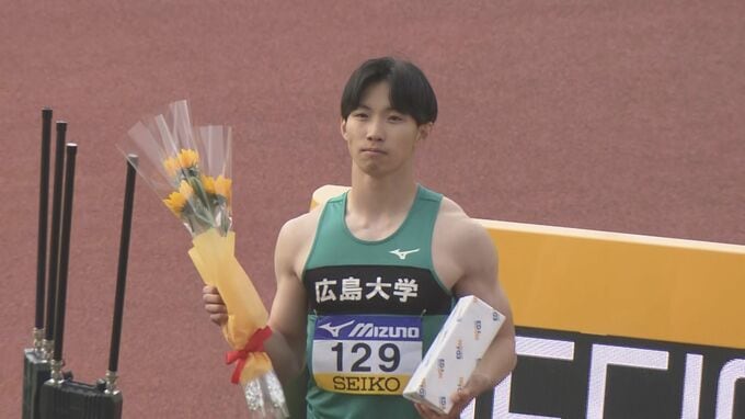 広島大学大学院の山本匠真が100メートル制す「有言実行できたのはよかった」地元開催の織田陸上　|　RCC NEWS | 広島ニュース | RCC中国放送