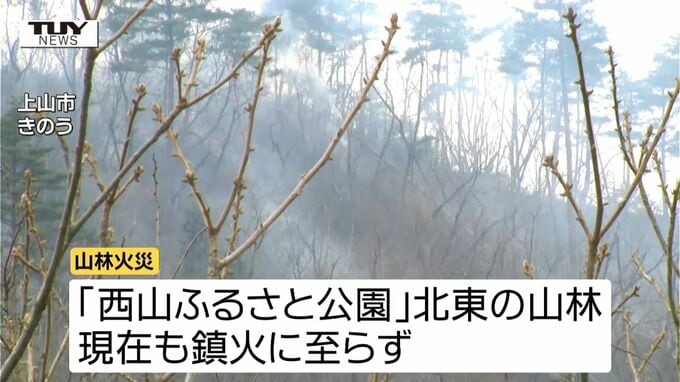 付近で野焼きとの情報も...上山市の山林火災は9ヘクタールに延焼範囲拡大　未だ鎮火に至らず（山形）　|TBS NEWS DIG