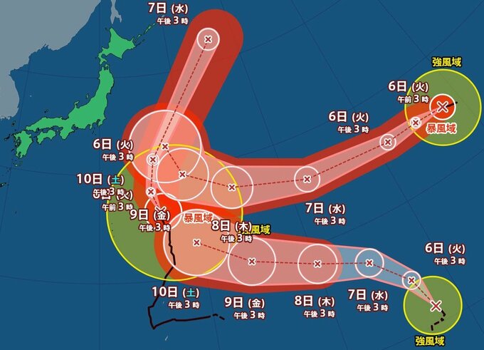 【トリプル台風情報】「台風27号（チョーイワン）」「台風28号（ノロ）」「台風29号（コグマ）」今後の進路予想は？勢力は？（5日午後4時15分・気象庁発表）|TBS NEWS DIG