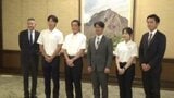 松山大学 硬式野球部 知事に優勝と全国大会出場を報告【愛媛】 | 愛媛のニュース - Nスタえひめ|あいテレビは6チャンネル