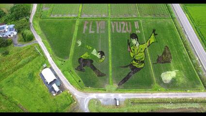 今後の活躍にエール」プロ転向の羽生結弦選手へ ”田んぼアート”見ごろ