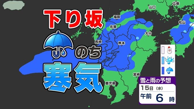 【九州今週の天気予報】今夜遅くから雨  そのあと冬型へ逆戻り【福岡・佐賀・長崎・大分・熊本・宮崎・鹿児島】雨と雪・寒気のシミュレーション|TBS NEWS DIG