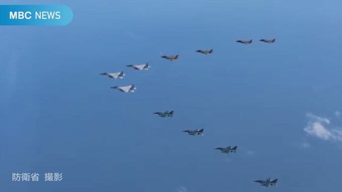 北朝鮮ミサイル発射受け　日米戦闘機１２機が九州西方沖で共同訓練　Ｆ１５、Ｆ２、Ｆ３５Ｂが参加　|　鹿児島のニュース｜MBC NEWS｜南日本放送
