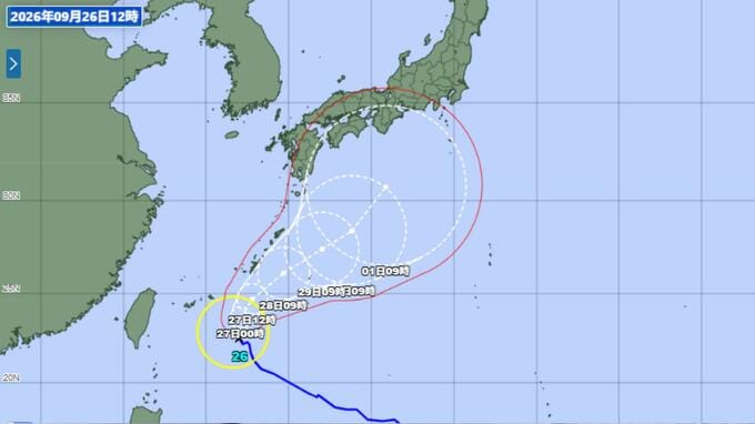 【台風26号】最大瞬間風速60m/sへ急発達…10月頭に大きくカーブし本州接近のおそれ　接近前から“長引く大雨”に警戒|TBS NEWS DIG