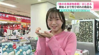 四国初上陸「白い恋人チーズケーキ」に、“開店4分”で売り切れ商品も…人気の「春の北海道物産展」開幕　北の大地の“春の味覚”勢ぞろい【高知】　|　高知のニュース・天気｜KUTV NEWS | KUTVテレビ高知