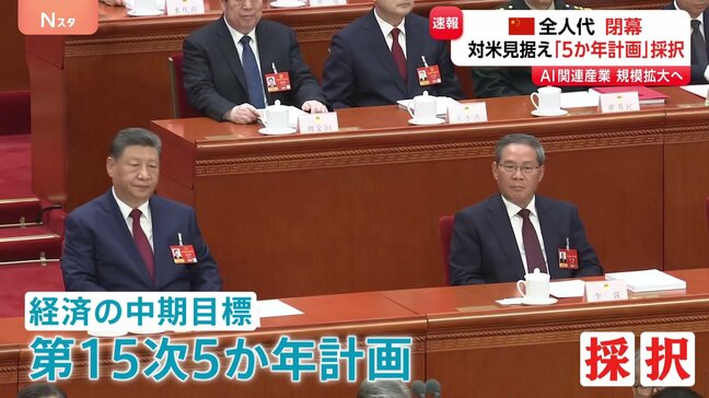 中国が今後のアメリカとの対立見据えた「5か年計画」 “2030年にAI関連産業を220兆円規模に”　米の名指し避けるなど“配慮”も…全人代閉幕|TBS NEWS DIG