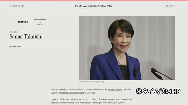 米タイム誌「影響力ある100人」に高市総理を選出|TBS NEWS DIG