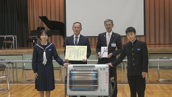 入善町の自動車部品メーカー 地元中学へ“暖かさ”をプレゼント 富山　|　富山のニュース｜天気・防災｜チューリップテレビ