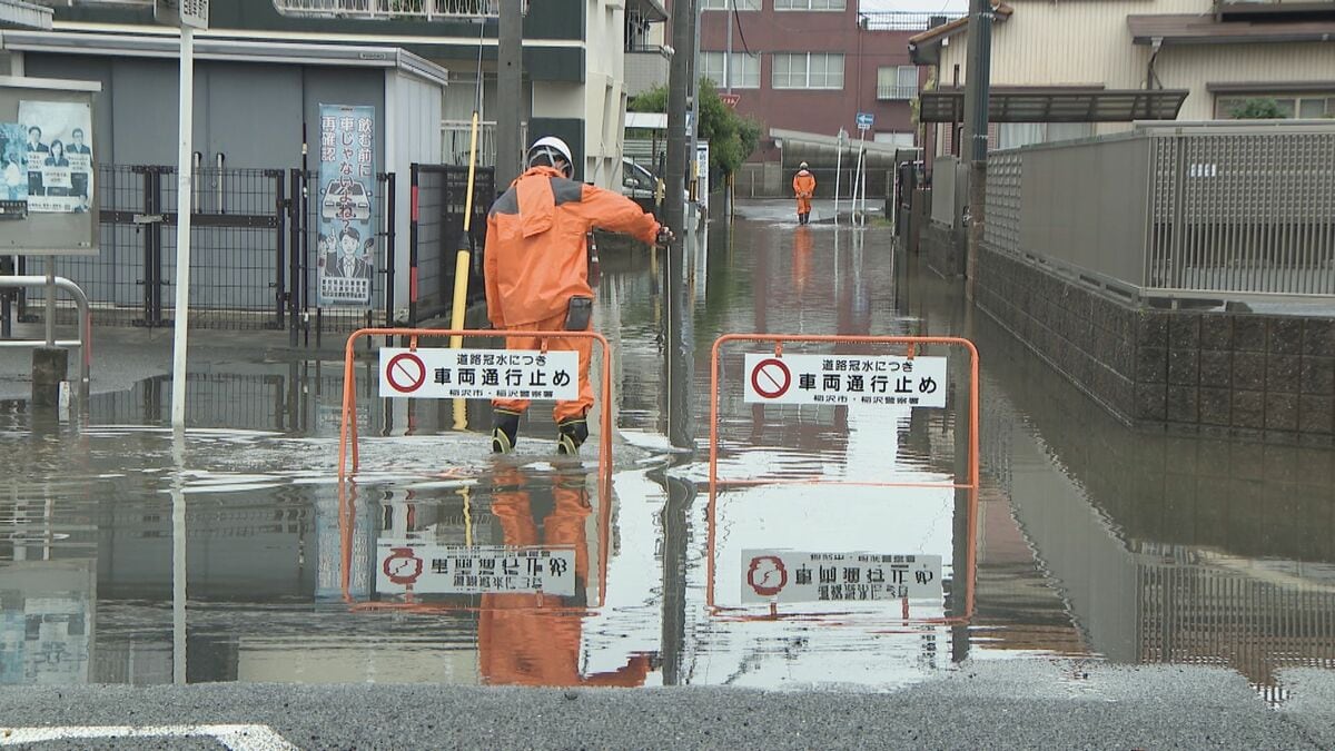 大雨で道路が冠水した所も… 活発な梅雨前線の影響で東海地方は各地で大雨に 住宅浸水などの被害は確認されず 愛知･稲沢市