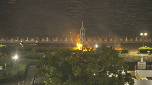 直前にあがった花火との関連は？　名古屋港ガーデンふ頭で植え込み焼ける火事|TBS NEWS DIG