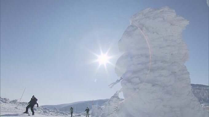 【画像あり】晴天の蔵王に真っ白な『樹氷』　厳しい寒さと強い風が作り出す絶景の世界　|　山形のニュース│TUYテレビユー山形