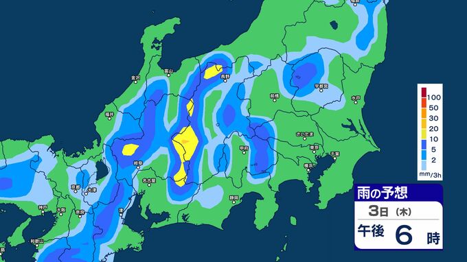 【大雨情報】長野県内は大気の状態不安定　警報級の大雨となる可能性　３日昼過ぎから夜遅くにかけ　土砂災害、低い土地の浸水、河川の増水に十分注意　長野地方気象台|TBS NEWS DIG