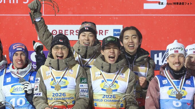 ジャンプ男子団体で日本が初優勝　個人で3位の二階堂が団体でもビッグジャンプ【フライング世界選手権】|TBS NEWS DIG