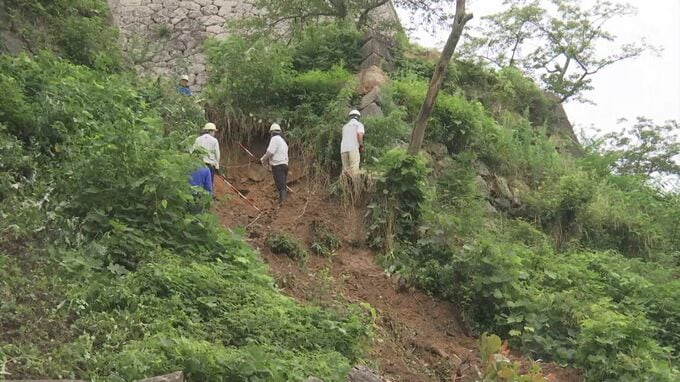 大雨で…米子城跡の一部で土砂崩れ　|　BSSニュース | BSS山陰放送