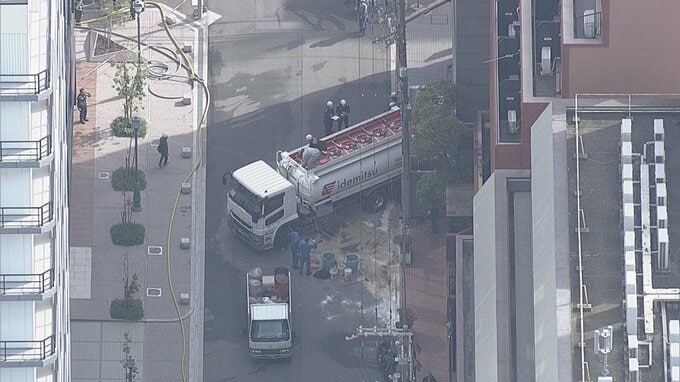 【速報】大阪・本町でタンクローリーからガソリン流出　ガソリンスタンドの柱に接触し事故か　中央区北久宝寺町４丁目|TBS NEWS DIG