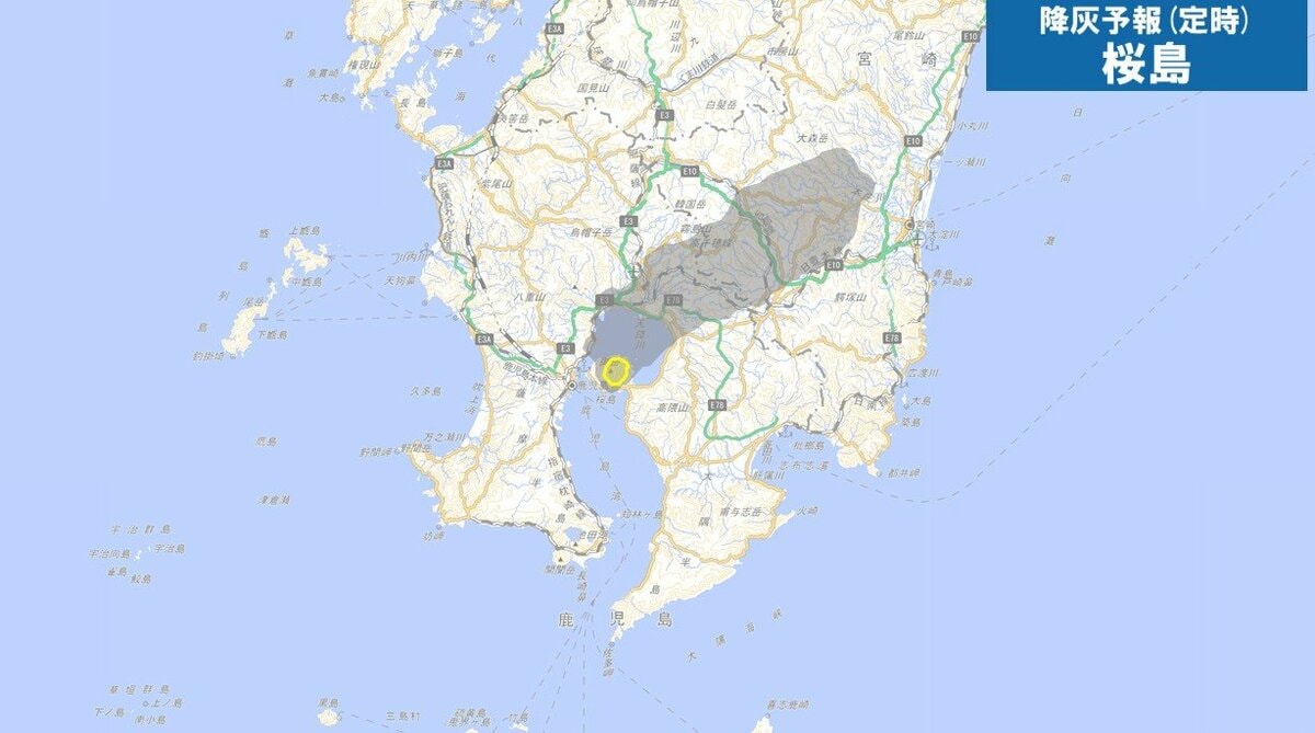 桜島・南岳山頂火口で噴火　噴煙は1200メートル　灰は霧島市福山方向に　鹿児島