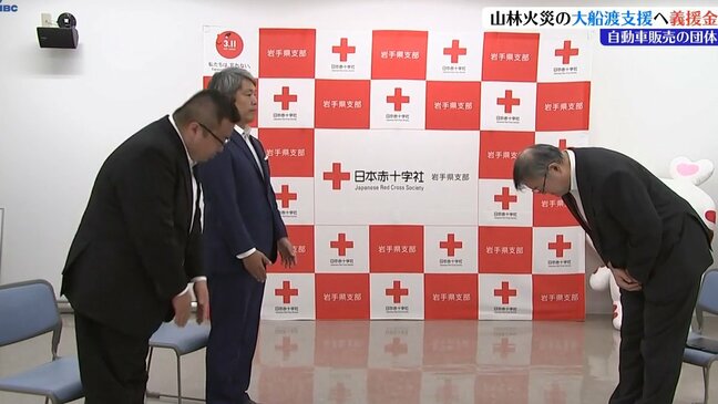 「山林火災からの復興に役立てて」日本自動車販売協会連合会岩手県支部が大船渡市に募金寄付 岩手|TBS NEWS DIG