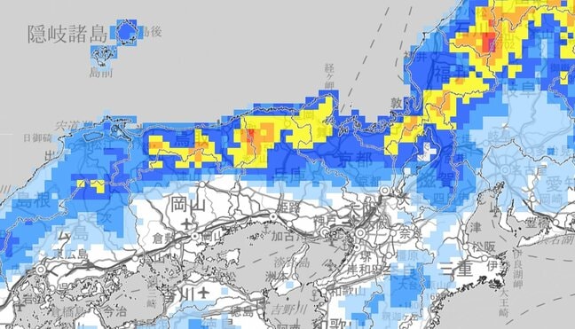 【気象情報】山陰地方の山地で降雪50センチ、平地30センチ予想 中国地方の上空に寒気…雪・路面凍結による交通障害や水道管破裂に注意【雪と雨のシミュレーション】|TBS NEWS DIG