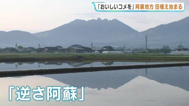 この時期"晴れた早朝だけ"見られる絶景！　田植えが始まった水田に映る「逆さ阿蘇」　熊本|TBS NEWS DIG