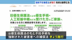 旧優生保護法　不妊手術を強制された被害者への補償法がきょう17日施行| TBS CROSS DIG with Bloomberg