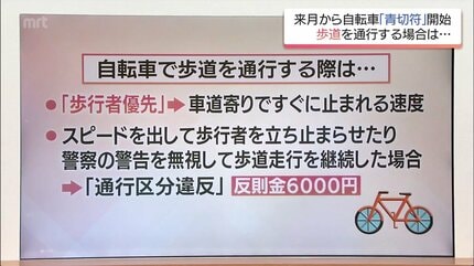 自転車の逆走は「6000円の反則金」に 4月から導入の青切符制度で交通