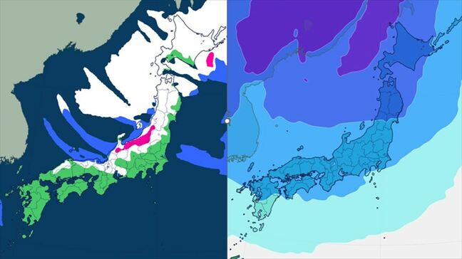 【大雪情報】関東甲信上空に氷点下３０度以下の強い寒気　関東北部と長野　3日夜～4日昼前にかけ大雪となる所が【大雪と雨のシミュレーション・寒気のシミュレーション・全国きょう・あすの天気】|TBS NEWS DIG