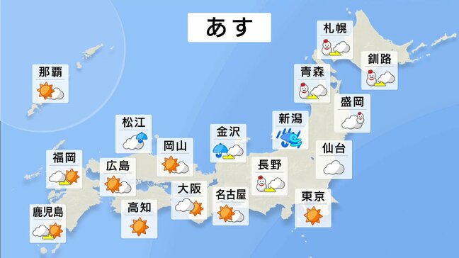 あす(15日)西高東低の冬型の気圧配置 北日本から西日本の日本海側の地域で雪 特に北日本・北陸の山沿いなどでは大雪・風も強まるため冬の嵐となるところも|TBS NEWS DIG