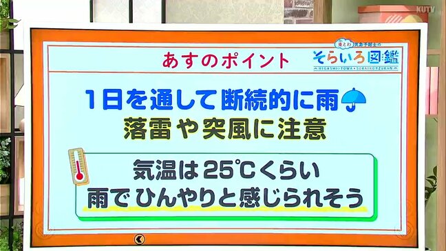 高知の天気 27日は1日断続的に雨 落雷や突風にも注意 東杜和気象予報士が解説|TBS NEWS DIG